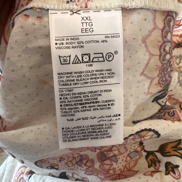 Old Navy Women’s XXL Button Up Poet Blouse Floral Top Boho Cottagecore - Picture 5 of 9